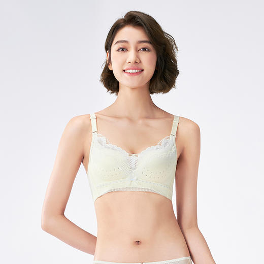 都市丽人内衣A:中厚BC:薄蕾丝凉感树脂胶圈小薄荷常规文胸LBH2B1 商品图2