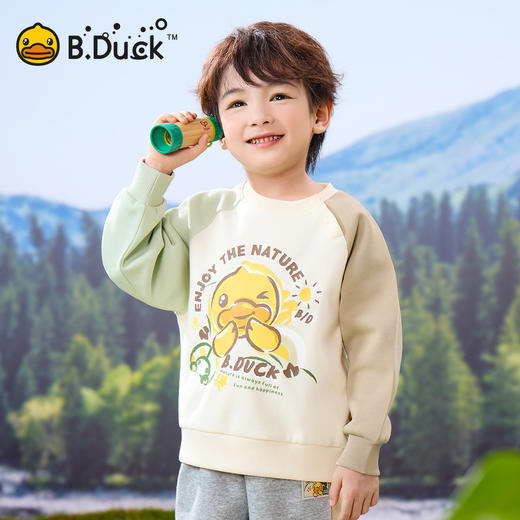 bduck小黄鸭童装春秋男童卫衣儿童插肩袖男宝宝衣服上衣90-130 BF1608061 商品图0