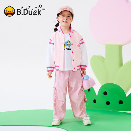 bduck小黄鸭童装春秋女童外套儿童棒球服洋气小女孩上衣105-150 FF1607001 商品图1