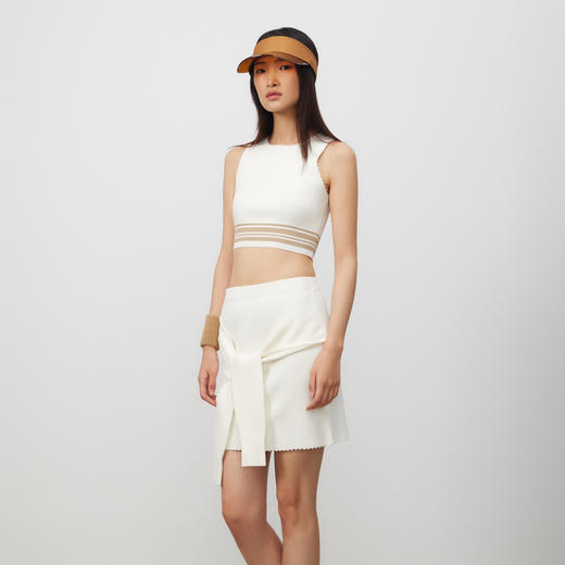 lost in echo2025春夏新款手工时尚撞色紧身针织短背心半身裙短裙 商品图3