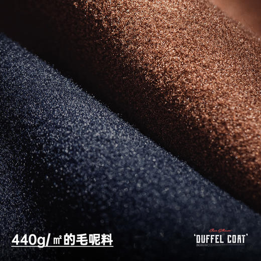 工装优选美式复古牛角扣连帽毛呢大衣学院风宽松长款外套男女秋冬 商品图2