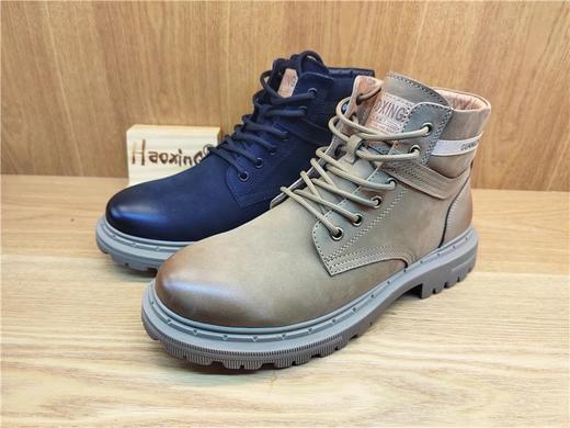 豪行冬季新款11459051牛皮休闲加绒男鞋皮鞋专柜正品高帮棉鞋 商品图1