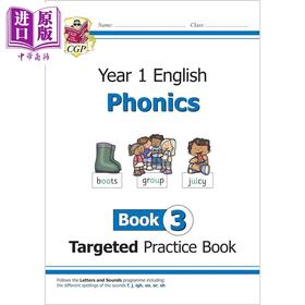 【中商原版】英国CGP KS1英语目标练习册自然拼读1年级第三册英文原版 English Year 1 Phonics Targeted Practice Book Book 3