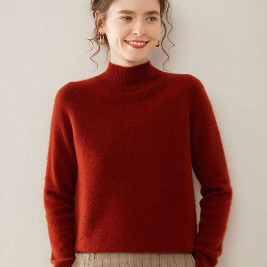 【自】全新升级【铂金会员339/天猫459/差价120】(04240) 洛诗琳秋冬山羊绒衫女半高领双股加厚插肩袖羊毛打底上衣 商品图3