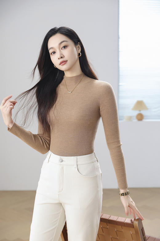 火桐hooton 无缝精纺 半高领羊毛打底衫YT111 商品图7