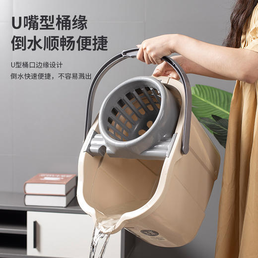 【多用途家用！加大号拖把桶】家用带轮加厚塑料拖布桶大容量地拖桶加深脱水。ry 商品图1