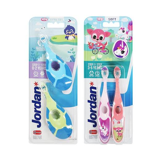 挪威Jordan牙刷宝宝儿童软毛乳牙训练护齿牙胶易握 0-2-3-5-6-9岁 商品图2