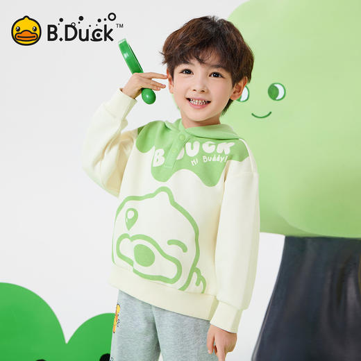bduck小黄鸭童装春秋男童卫衣儿童上衣宝宝连帽衫休闲90-130 BF1608019 商品图0