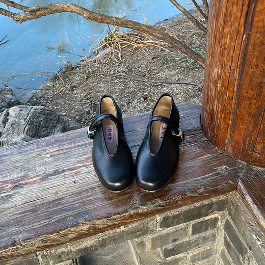 内联升女鞋手工单鞋坤皮便镶芯木兰y元口（羊皮里）一代鞋7231A 商品图0