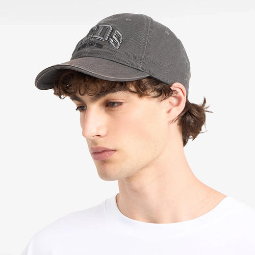 GCDS 男士字母徽标刺绣休闲徽标棒球帽 灰色 A2OU5800AD095 商品图2