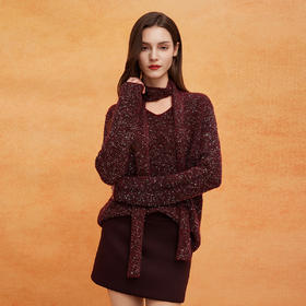 QE636斯尔丽2025春季新款金丝亮片厚款时尚马甲款柔软廓形显瘦百搭上衣