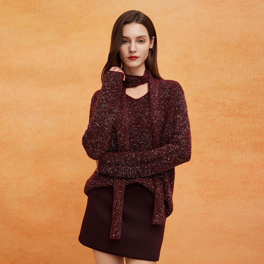 QE636斯尔丽2025春季新款金丝亮片厚款时尚马甲款柔软廓形显瘦百搭上衣 商品图0
