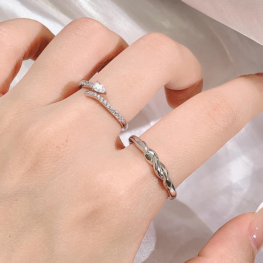 【新年饰爱】卡蒂罗/KADER 爱意守护情侣对戒 莫比乌斯环新中式灵蛇设计可调节素戒一对 蛇年本命年好运配饰 商品图5