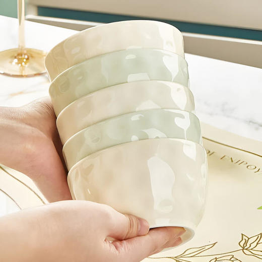 Higoo·嗨购 轻奢极简碗盘系列 8.5英寸中古浮雕餐盘/4.7英寸法式浮雕碗套装/8英寸纯色陶瓷汤碗面碗 商品图6