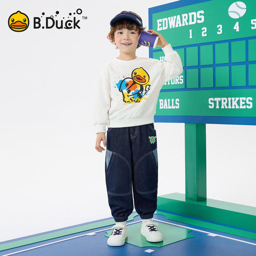 bduck小黄鸭童装春秋男童卫衣儿童休闲上衣中小童套头衫110-160 BF1608033 商品图1