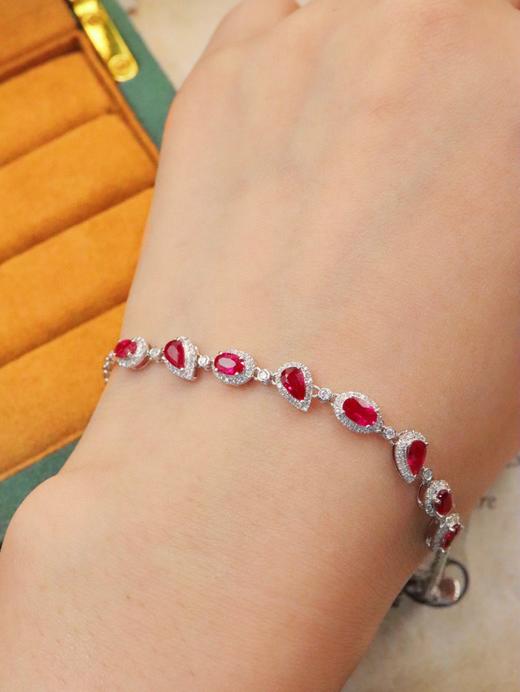 2.08ct刻面红宝石手链 商品图3