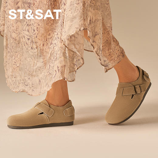 星期六复古百搭绒面全包勃肯鞋SSC111022I 商品图0