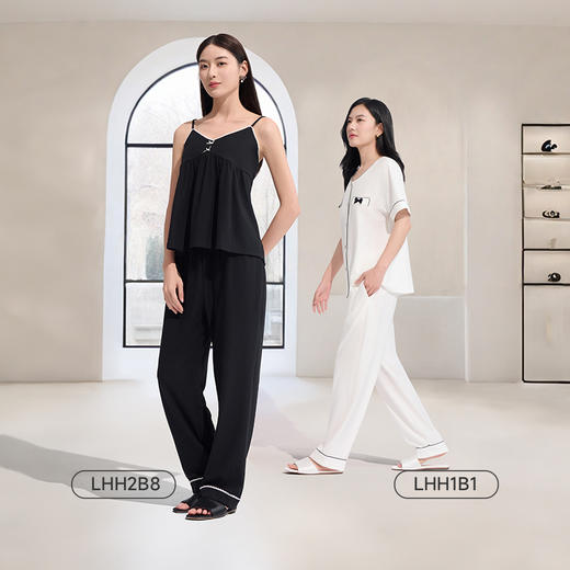 都市丽人女士正价棉质短袖套装薄针织提花好睡好眠短袖类LHH1B1 商品图1