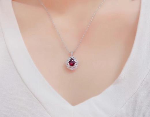 1ct刻面红宝石吊坠 商品图3