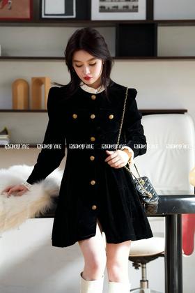 【门店同款】ENJOY冬季漂亮朋友赫本风连衣裙 160707187