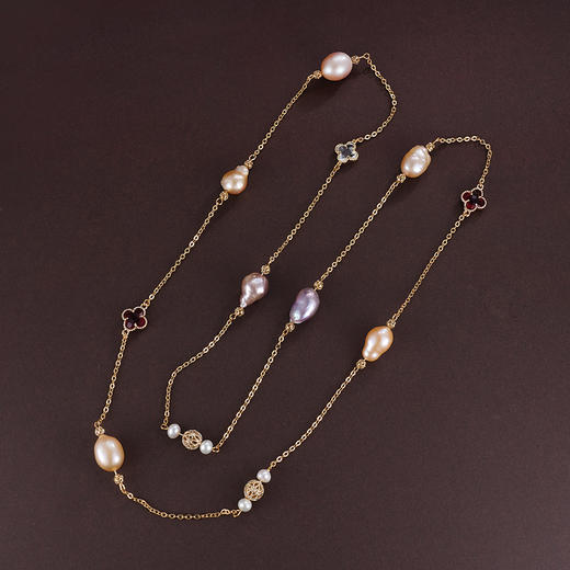 子佩集珍珠毛衣链【ZMYL-67】珍珠镀金2412 商品图2