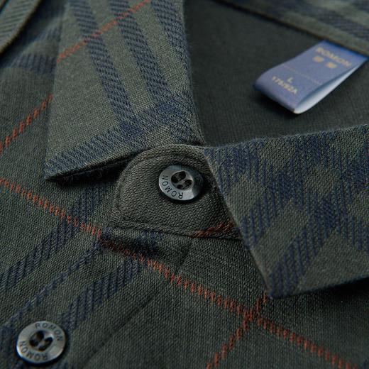 【肌理提花】罗蒙男士秋冬经典格子衬衫男长袖假两件针织衫男衬衫中老年爸爸装 商品图8