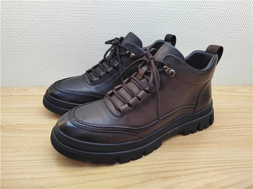 豪行冬季12483763牛皮休闲加绒男鞋皮鞋 商品图1