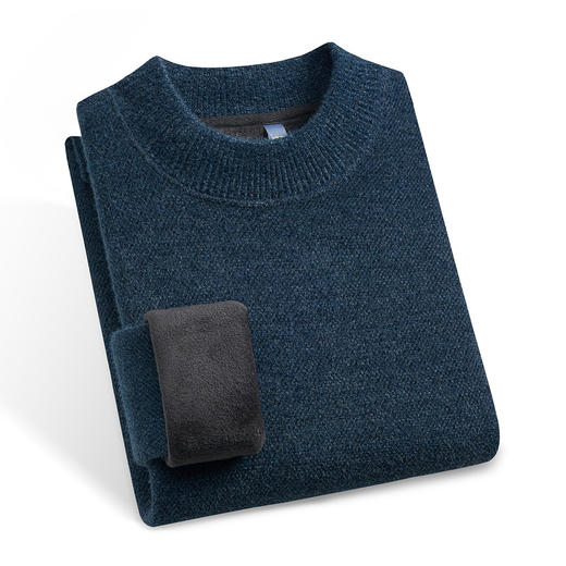 【仿貂绒】罗蒙加绒毛衣男保暖护脖半高领毛衣男加绒针织衫男士毛衣 商品图1