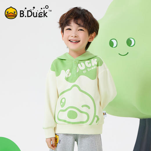 bduck小黄鸭童装春秋男童卫衣儿童上衣宝宝连帽衫休闲90-130 BF1608019 商品图3