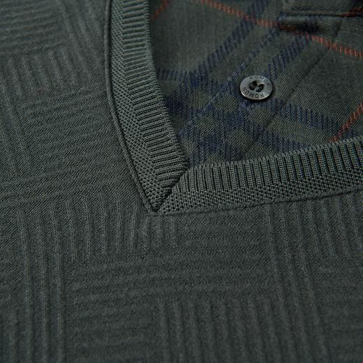 【肌理提花】罗蒙男士秋冬经典格子衬衫男长袖假两件针织衫男衬衫中老年爸爸装 商品图7