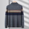 【含羊毛】罗蒙秋冬男士经典横条针织衫男商务polo衫男长袖中老年爸爸装 商品缩略图3