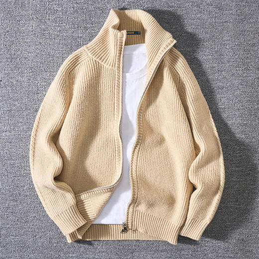 【北极绒纱线】罗蒙美式粗犷针织外套男秋冬毛衣男士外套针织衫男 商品图1