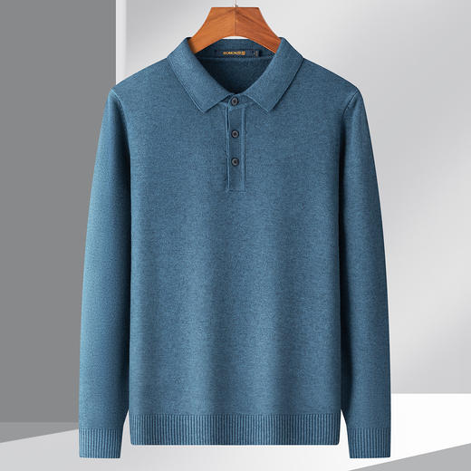 罗蒙春秋男士针织衫polo衫长袖t恤男百搭休闲通勤t恤男长袖上衣 商品图3