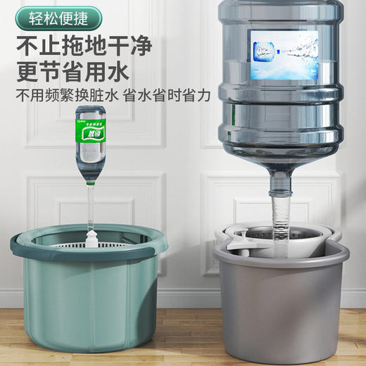 【洗脱合一！创新免手洗】干湿两用单桶免手洗净污分离拖把伸缩杆旋转拖把桶免手洗拖把套装，一桶即可拖全屋去污轻松，告别频繁换水。ry 商品图3