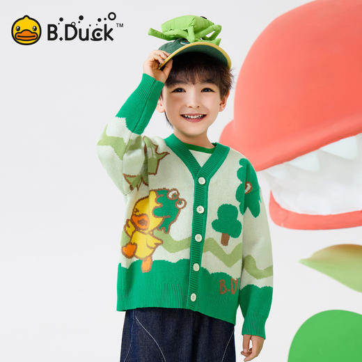 bduck小黄鸭童装春秋男童开衫毛衣外套儿童针织衫休闲春季90-130 BF1612019 商品图3