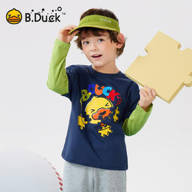bduck小黄鸭童装春秋男童长袖t恤儿童打底衫春季上衣内搭纯棉110-160 BF1606037