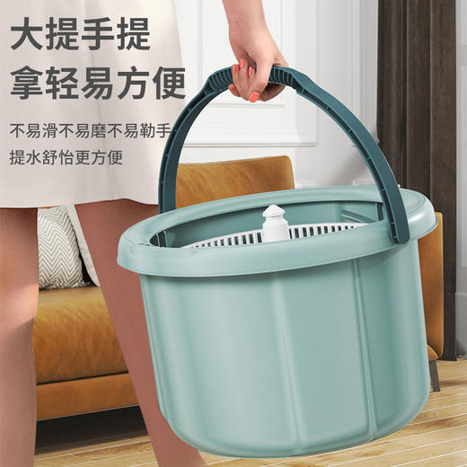 【洗脱合一！创新免手洗】干湿两用单桶免手洗净污分离拖把伸缩杆旋转拖把桶免手洗拖把套装，一桶即可拖全屋去污轻松，告别频繁换水。ry 商品图2