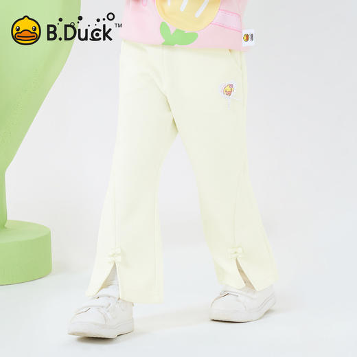 bduck小黄鸭童装春秋女童裤子蝴蝶结微喇长裤90-130 FF1663001 商品图0