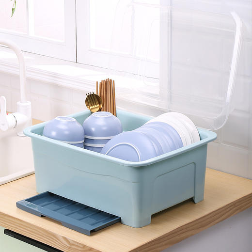 【一柜收纳！搞定筷碟碗勺】厨房装碗筷收纳盒家用带盖宿舍碗碟置物架可沥水塑料碗柜碗箱碗架。ry 商品图1