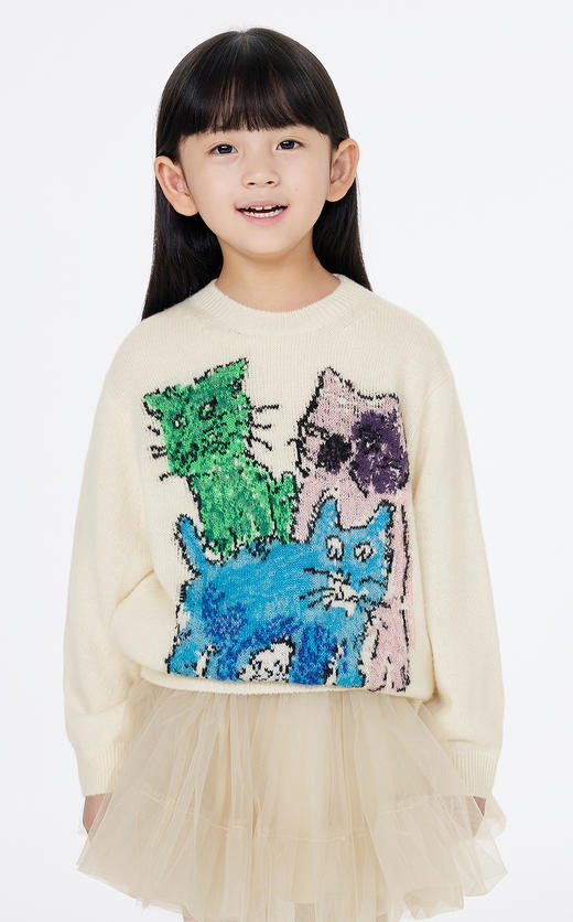 jnby   25年春款  长袖套头毛衫  1P1312120 商品图3