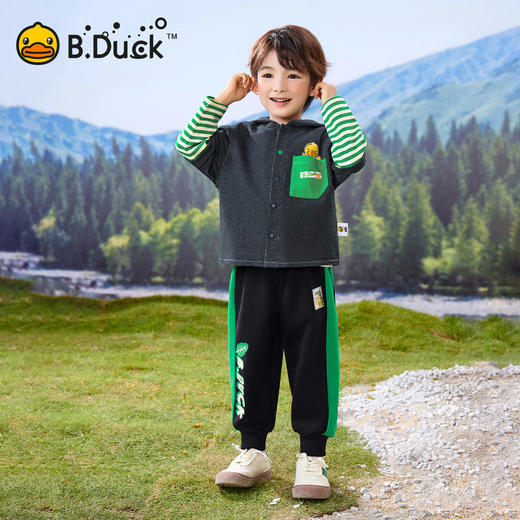 bduck小黄鸭童装春秋男童牛仔外套儿童假两件宝宝上衣90-130 BF1607063 商品图1