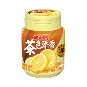 好丽友 柠檬红茶味无糖口香糖 56g/罐