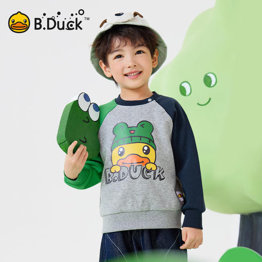 bduck小黄鸭童装春秋男童卫衣儿童宝宝套头衫卡通上衣90-130 BF1608016 商品图0