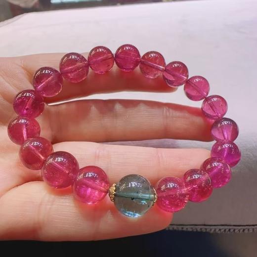 9mm-10mm单圈全色粉碧玺手链 商品图2