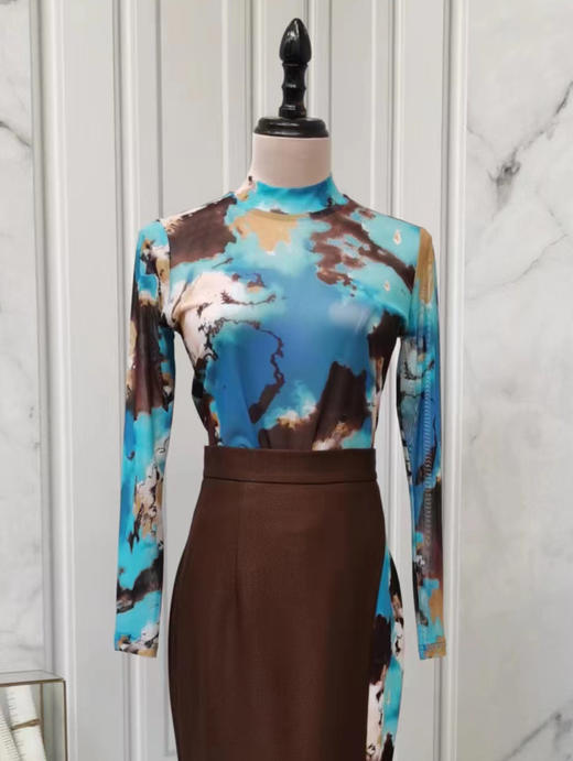 3203053 幽褐怀金 定制加密美国网纱打底衫 雾境 商品图1