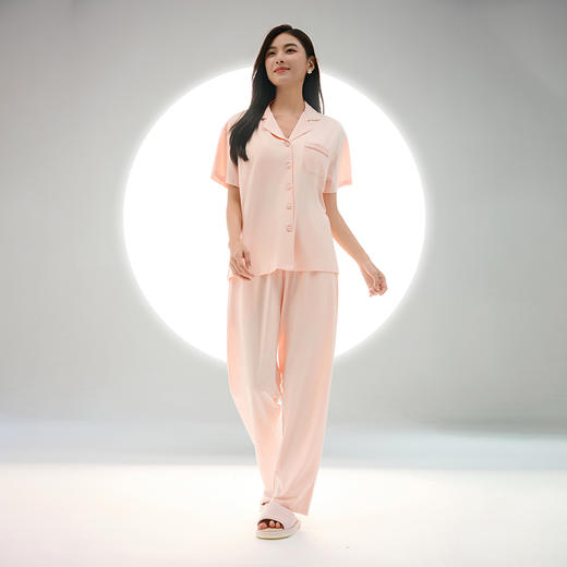 都市丽人女士莫代尔短袖套装薄棉莫拉架亲情蜜语眠眠衣短袖类LHH0A1 商品图1