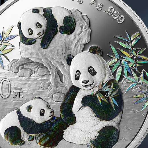 【精制币】2025年熊猫150克幻彩银币 商品图3