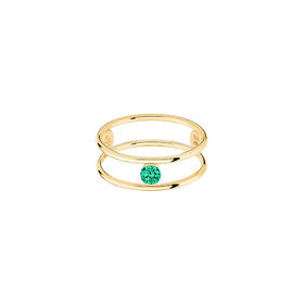 订购6周到｜La Brune et La Blonde-HULA HOOP solitaire-18K黄金 0.08-0.15克拉祖母绿 戒指［法国设计师］