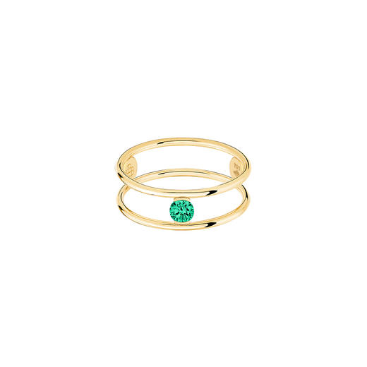 订购6周到｜La Brune et La Blonde-HULA HOOP solitaire-18K黄金 0.08-0.15克拉祖母绿 戒指［法国设计师］ 商品图0