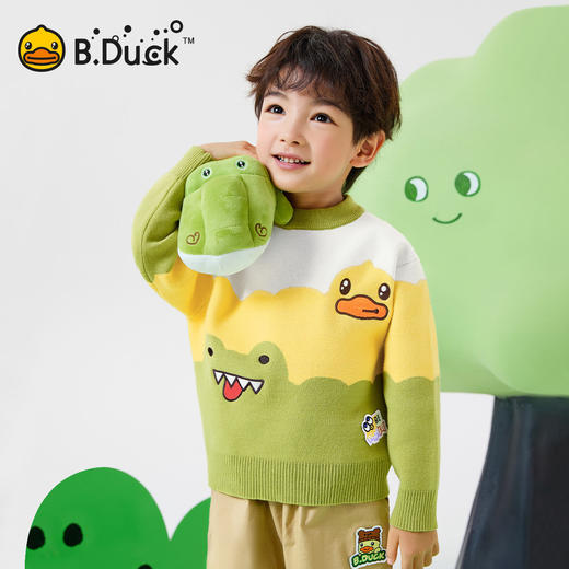 bduck小黄鸭童装春秋男童针织衫儿童宝宝毛衣春季休闲上衣90-130 BF1612017 商品图3